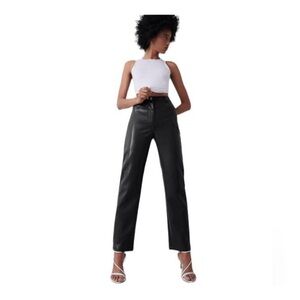 Aritzia Wilfred Vegan Leather Straight Leg Pants
